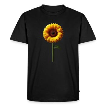 Tournesol Floral Fleur de vigne Jaune Floral Floral - T-shirt Premium bio Homme - noir - Devant - Nico (187cm)