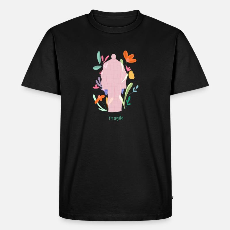 Fragile - Männer Premium Bio T-Shirt - Schwarz