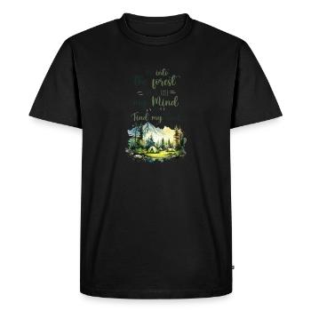 Forest Quote - Et dans la forêt je vais - T-shirt Premium bio Homme - noir - Devant - Nico (187cm)