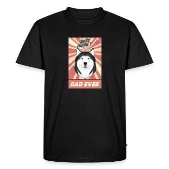 Meilleur papa Husky Sibérien Jamais I Husky Lover - T-shirt Premium bio Homme - noir - Devant - Nico (187cm)