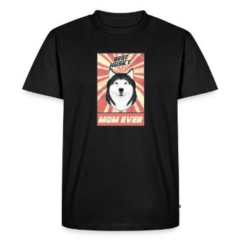 Best Siberian Husky Mom Ever I Husky Lover - Men's Premium Organic T-Shirt - black - Front - Nico (187cm)