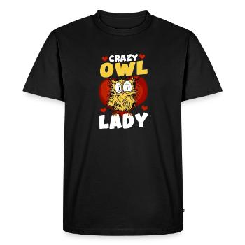Ornithologue Love Birds Owl Lady Nocturnal Enthus - T-shirt Premium bio Homme - noir - Devant - Nico (187cm)