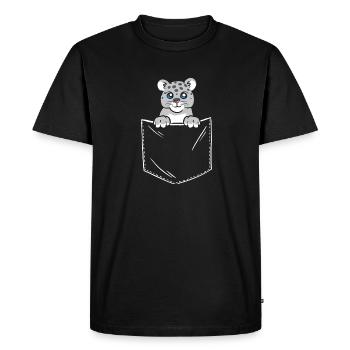 Snow leopard - Men's Premium Organic T-Shirt - black - Front - Nico (187cm)