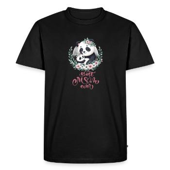 Best Mom Ever Panda Lover Floral Wreath I Mom - Men's Premium Organic T-Shirt - black - Front - Nico (187cm)