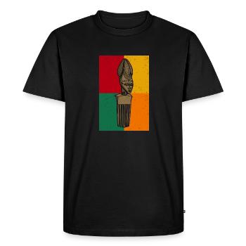 Peigne Afro Coiffure Histoire Culture Afrique Peigne - T-shirt Premium bio Homme - noir - Devant - Nico (187cm)