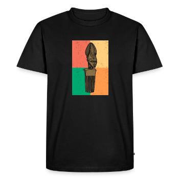 Peigne Afro Coiffure Histoire Culture Afrique Peigne - T-shirt Premium bio Homme - noir - Devant - Nico (187cm)