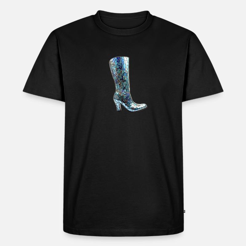 Mosaik Stiefel - Männer Premium Bio T-Shirt - Schwarz