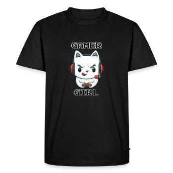 Kitty Gamer Girl - T-shirt Premium bio Homme - noir - Devant - Nico (187cm)