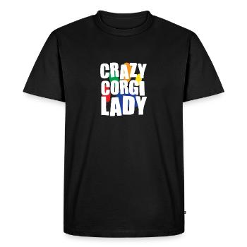 Fou Corgi Chien Corgi propriétaire - T-shirt Premium bio Homme - noir - Devant - Nico (187cm)