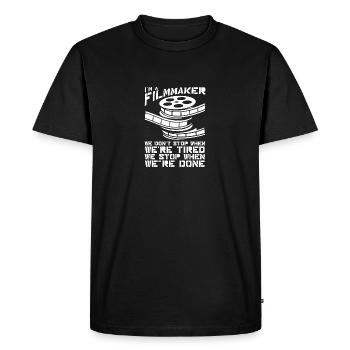 Cinéaste producteur de film caméra vidéo - T-shirt Premium bio Homme - noir - Devant - Nico (187cm)
