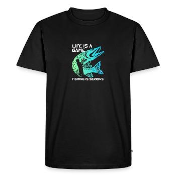 Pêche pêche - T-shirt Premium bio Homme - noir - Devant - Nico (187cm)