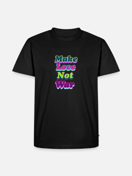 Make Love Not war - Männer Premium Bio T-Shirt - Schwarz