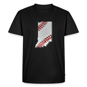 Le vrai baseball dans la carte de l’État de l’Indiana - T-shirt Premium bio Homme - noir - Devant - Nico (187cm)
