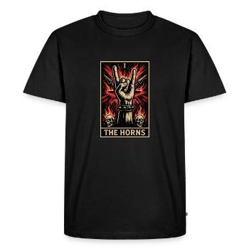 The Horns (Card I) - Men's Premium Organic T-Shirt - black - Front - Nico (187cm)