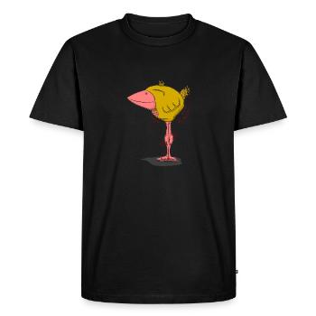 Bird Friedolin just happy on it - Men's Premium Organic T-Shirt - black - Front - Nico (187cm)