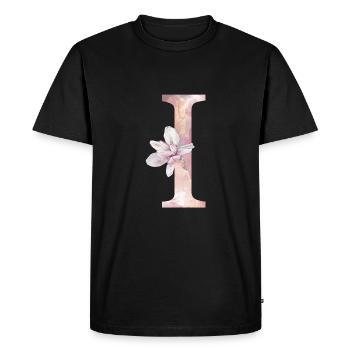 Letter I - Men's Premium Organic T-Shirt - black - Front - Nico (187cm)
