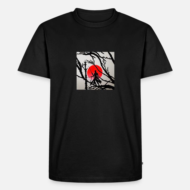 Samurai - Männer Premium Bio T-Shirt - Schwarz