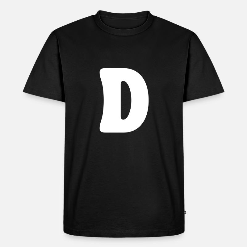 D - Männer Premium Bio T-Shirt - Schwarz