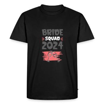 Bride Squad 2024 Verre à vin Team - T-shirt Premium bio Homme - noir - Devant - Nico (187cm)