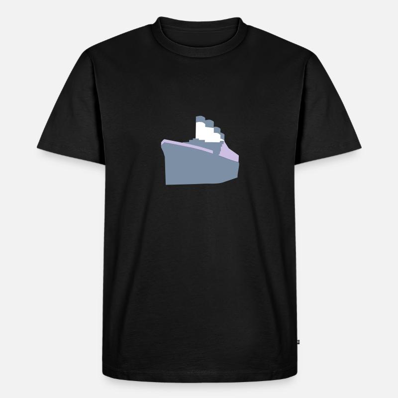 Ozeandampfer Vektor - Männer Premium Bio T-Shirt - Schwarz