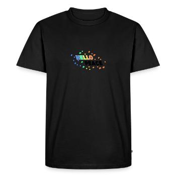 Hello Peace - T-shirt Premium bio Homme - noir - Devant - Nico (187cm)