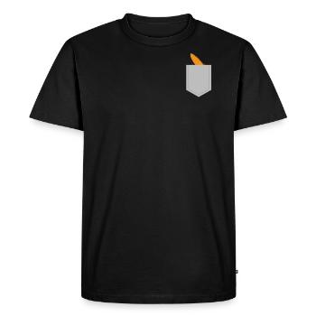 Corn Pocket Funny Corn Corn Cob Design - Men's Premium Organic T-Shirt - black - Front - Nico (187cm)