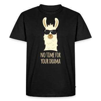 Lama Lama Drama No Prob Gift - T-shirt Premium bio Homme - noir - Devant - Nico (187cm)