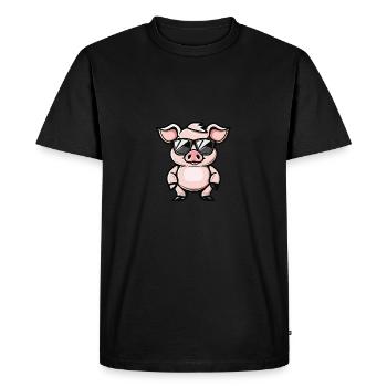 Cochon Cool Animal - T-shirt Premium bio Homme - noir - Devant - Nico (187cm)