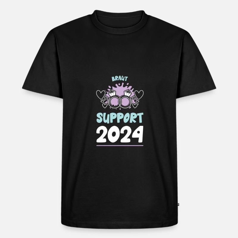 Braut Support 2024 Hochzeit - Männer Premium Bio T-Shirt - Schwarz