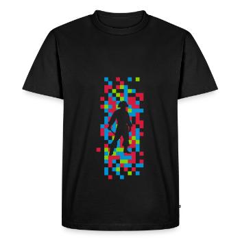 pirate tile pattern abstract motif graphic gift - Men's Premium Organic T-Shirt - black - Front - Nico (187cm)