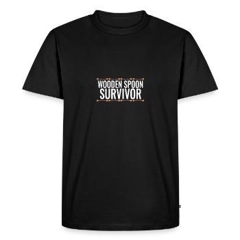 Survivant de la cuillère en bois Adulte Meme J’ai survécu - T-shirt Premium bio Homme - noir - Devant - Nico (187cm)