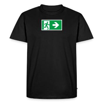 la voie de sauvetage autocollant panneau de secours sortie droit go - T-shirt Premium bio Homme - noir - Devant - Nico (187cm)
