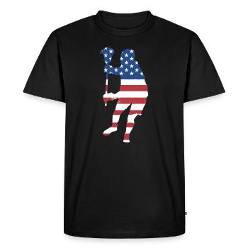 Sport Us Flag Lacrosse - Men's Premium Organic T-Shirt - black - Front - Nico (187cm)
