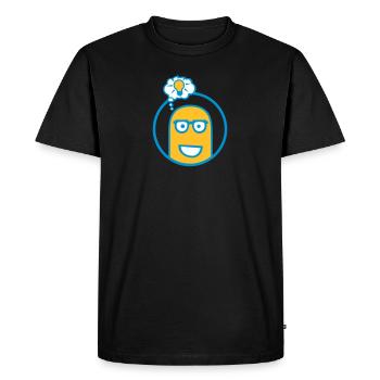 Cute Comic Character (Glasses, Circle) - Men's Premium Organic T-Shirt - black - Front - Nico (187cm)