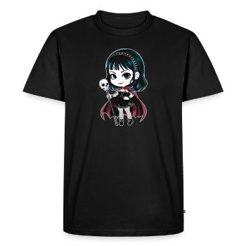 Chibi Goth Girl - T-shirt Premium bio Homme - noir - Devant - Nico (187cm)