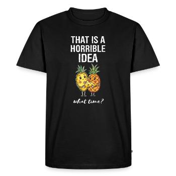 Pineapple Belongs On Pizza Pizza Pineapple - Men's Premium Organic T-Shirt - black - Front - Nico (187cm)