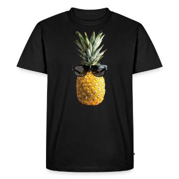Pineapple Sunglasses - Men's Premium Organic T-Shirt - black - Front - Nico (187cm)