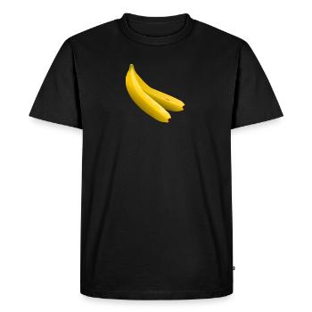 Bananes jumelles Vecteur Jaune - T-shirt Premium bio Homme - noir - Devant - Nico (187cm)