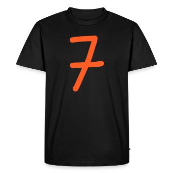 7 Number seven number orange birthday - Men's Premium Organic T-Shirt - black - Front - Nico (187cm)