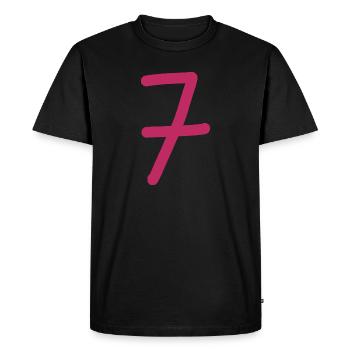 7 Number seven pink number birthday - Men's Premium Organic T-Shirt - black - Front - Nico (187cm)