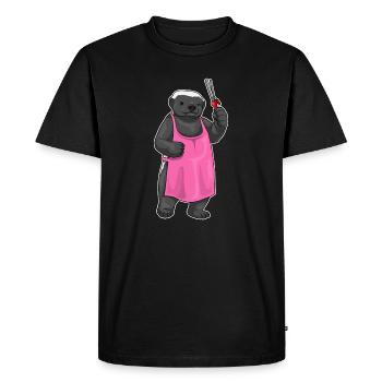 Barre à cheveux Badger Hairdresser - T-shirt Premium bio Homme - noir - Devant - Nico (187cm)