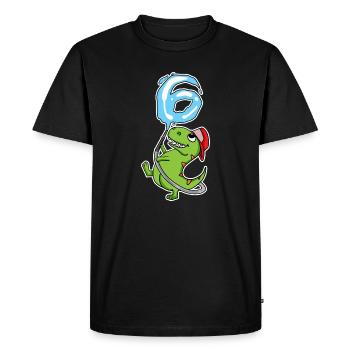 6e anniversaire dinosaure - T-shirt Premium bio Homme - noir - Devant - Nico (187cm)
