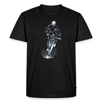 Cyclist Silhouette Splash Mountain Biker - Men's Premium Organic T-Shirt - black - Front - Nico (187cm)