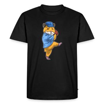 Hamster Baseball Gant de Baseball - T-shirt Premium bio Homme - noir - Devant - Nico (187cm)