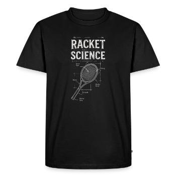 Racket Science - Tennis Racket fun Shirt - Men's Premium Organic T-Shirt - black - Front - Nico (187cm)