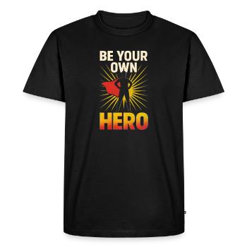 Soyez votre propre héros – Stylish Empowerment Statemen - T-shirt Premium bio Homme - noir - Devant - Nico (187cm)
