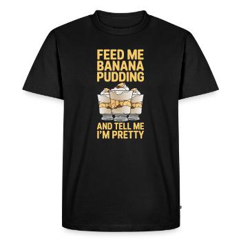 Cadeau de pudding à la banane Pudding à la banane - T-shirt Premium bio Homme - noir - Devant - Nico (187cm)