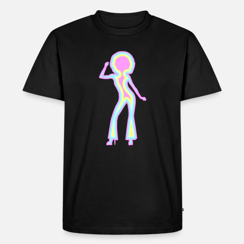 Disco psychedelisch - Männer Premium Bio T-Shirt - Schwarz