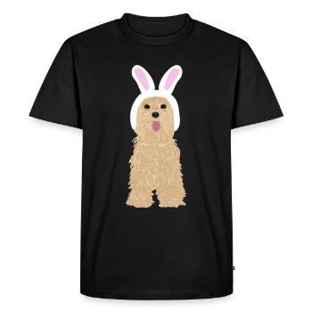Chien terrier en costume de lapin de Pâques, Pâques - T-shirt Premium bio Homme - noir - Devant - Nico (187cm)