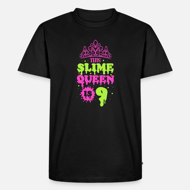 This slime queen is 9 - Männer Premium Bio T-Shirt - Schwarz